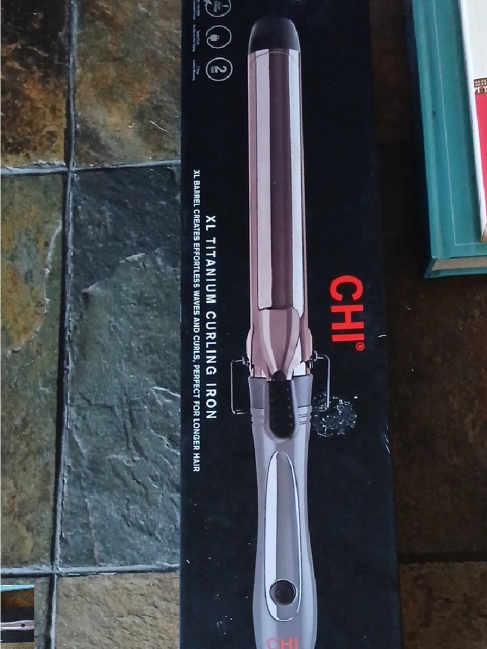 CHI XL Titanium Curling Iron in Rose Gold and Silver.     C